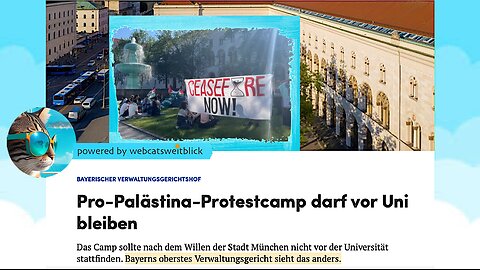 Pro-Palästina Protestcamp darf vor Ludwig-Maximilians-Universität München bleiben