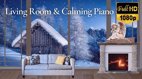 Cozy Living Room with Calm Piano Music