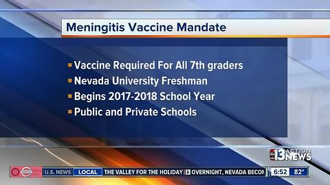 State begins mandate to require CCSD students to receive Meningitis vaccine