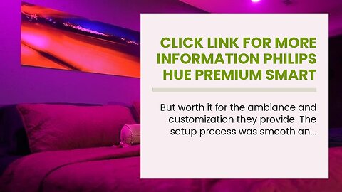 Click link for more information Philips Hue Premium Smart Bulbs, 16 Million Colors, for Most La...