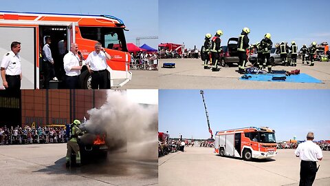 Feuerwehr Erlebnistag Berlin: Blaulichtshow Schauübung - Verkehrsunfall und Brand