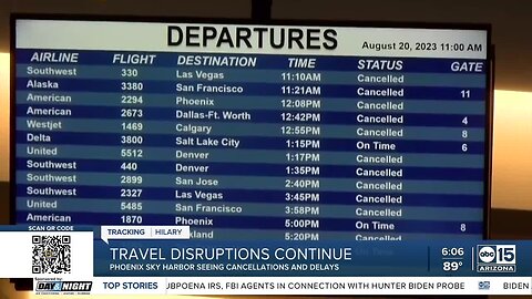 Tropical Storm Hilary prompts flight delays at Phoenix Sky Harbor