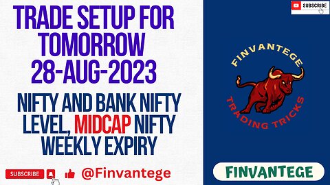 Trade setup for tomorrow | Midcap nifty weekly expiry intraday level #finvantege #nifty #banknifty