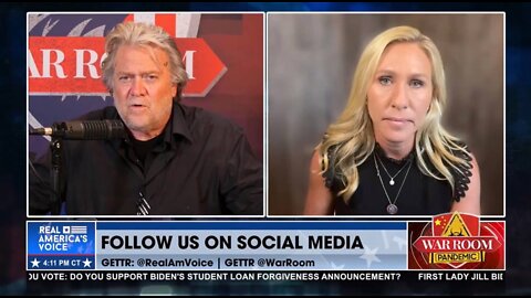 MTG Joins Bannon's War Room To Discuss The Self-Proclaimed Trans Activist That Swatted Her Home