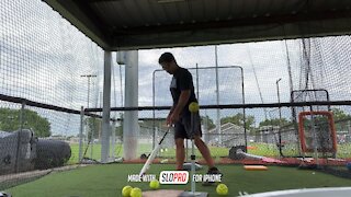 Batting practice. Knee to knee