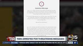 Teen arrested after threatening messages toward schools