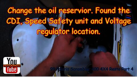 1999 Polaris Scrambler 400 4X4 Part 4. Oil reservoir change and CDI, Speed limiter, Regulator