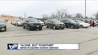 Buffalo church holds "drive-in" Easter service