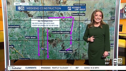 Weekend freeway construction happening around the Valley