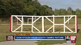 Authorities looking for 'Grinch' who stole large sign from South Tampa Christmas tree farm