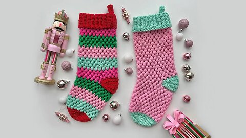 How to Make an Easy Crochet Puff Stitch Stocking- Free Pattern for Beginners