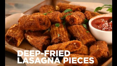 Deep Fried Lasagna Pieces Recipe