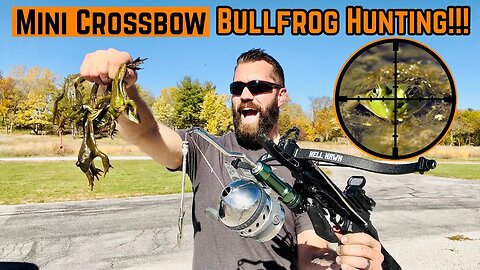 Hunting BULLFROGS With A Mini CROSSBOW!!! (Clean and Cook)