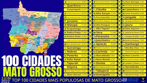 Top 100 Cidades Mais Populosas do Estado de Mato Grosso