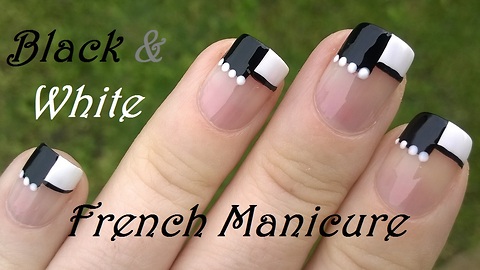 Black & white separated: French manicure tutorial