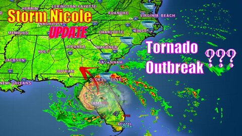 Storm Nicole Update & Impacts! Potential Tornado Outbreak? - The WeatherMan Plus