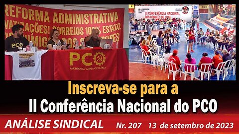 Inscreva-se para a II Conferência Nacional do PCO - Análise Sindical Nº 207- 13/9/23
