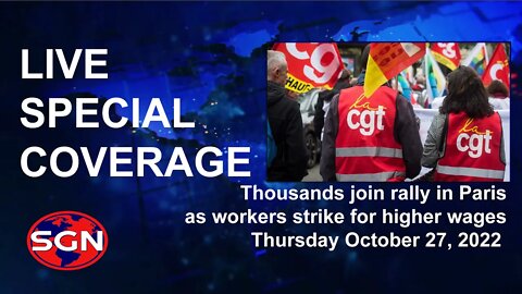 LIVE COVERAGE: Thousands join rally in Paris as workers strike for higher wages