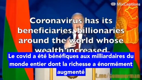 Discours du président Biélorusse : "Le COVID19 est maintenant devenu un outil de contrôle" !