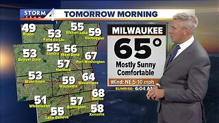 Sunny and cooler Thursday