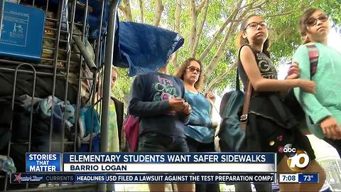 Elementary students want safe sidewalks