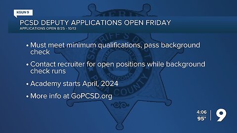 Pima County Sheriff's Department accepting applications