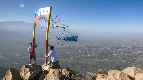 Wingsuiter Crashes Through Sign In Midair At 120mph