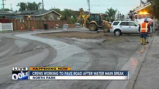 Crews work to repave road damaged after North Park main break