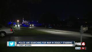 Police search for suspect accused of stabbing man to death