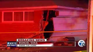Chain reaction crash sends car slamming into house