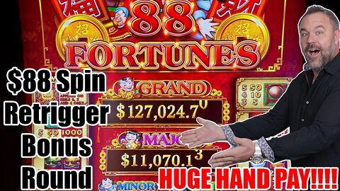 88 Fortunes $88 Max Bet Retrigger BONUS ROUND!! HUGE HAND PAY! Potawatomi Hotel & Casino