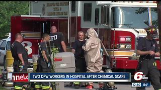 2 DPW employees taken to hospital after inhaling smoke from acid
