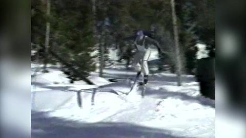"Funny Skiing Fail: A Man Falls Down When He Tries to Jump"