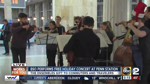 BSO performs free holiday concert at Penn Station