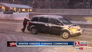 Winter hinders drivers Monday evening