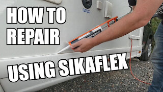 USING SIKAFLEX TO FIX Motorhome 😎👍 #vanlife #sikaflex