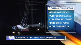 TRAFFIC ALERT: Closures on I-84 to begin Monday