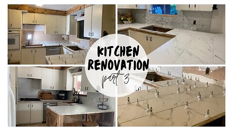 KITCHEN RENOVATION Part 3 | INSTALLING TILE COUNTERTOP, GAS STOVE & BLACK STAINLESS STEEL SINK