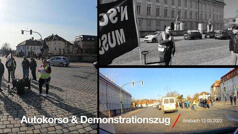 Autokorso und Demo Ansbach , 12.03.2022 YouTube Einhorn Version