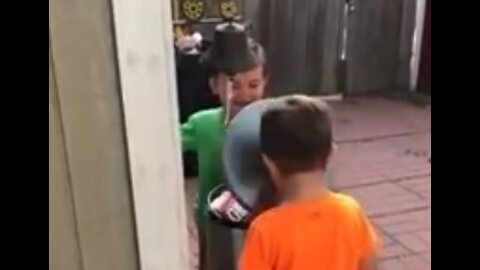 Two boys are playing with Dustbin, Funny Video