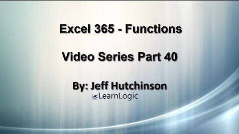 Excel 365 Visual Basic Part 40–Functions