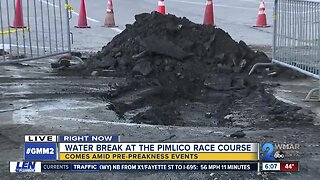 Water main break reported at Pimlico Race Course