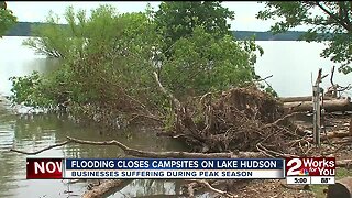 Flooding closes campsites on Lake Hudson