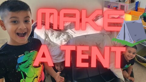 Make A Tent In The House With Super Kids! - We Made A Tent From Chairs.
