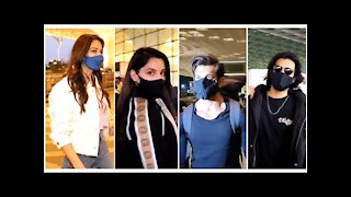 Nora Fatehi, Karan Singh Grover, Kriti Kharbanda & Anmol Dhillon spotted at the Airport | SpotboyE
