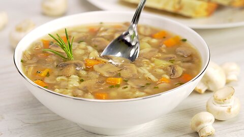 Mushroom Barley Soup. Recipe by Always Yummy!
