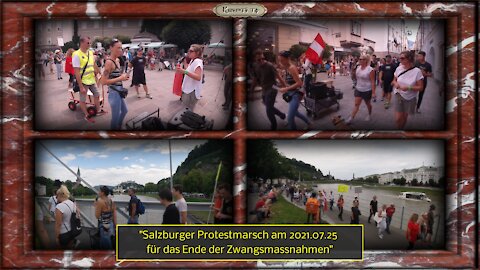 Salzburger Protestmarsch am 2021.07.25 für das Ende der Zwangsmassnahmen