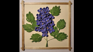 Quilling lilac sprig made of paper strips - wall decor or card