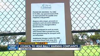 Carlsbad City Council to hear complaints about rally warnings