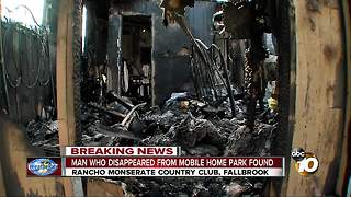Man found after mobile home park fire